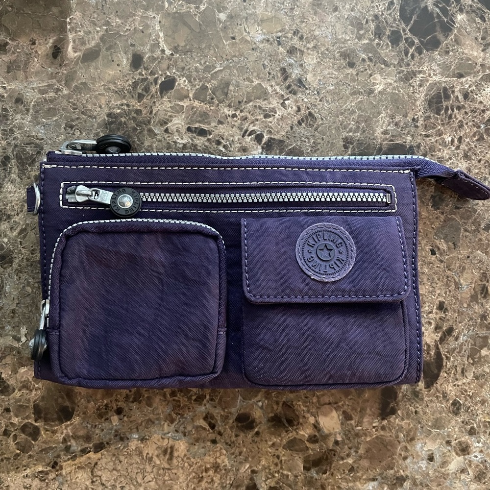 Kipling Dark Purple Clutch Wallet